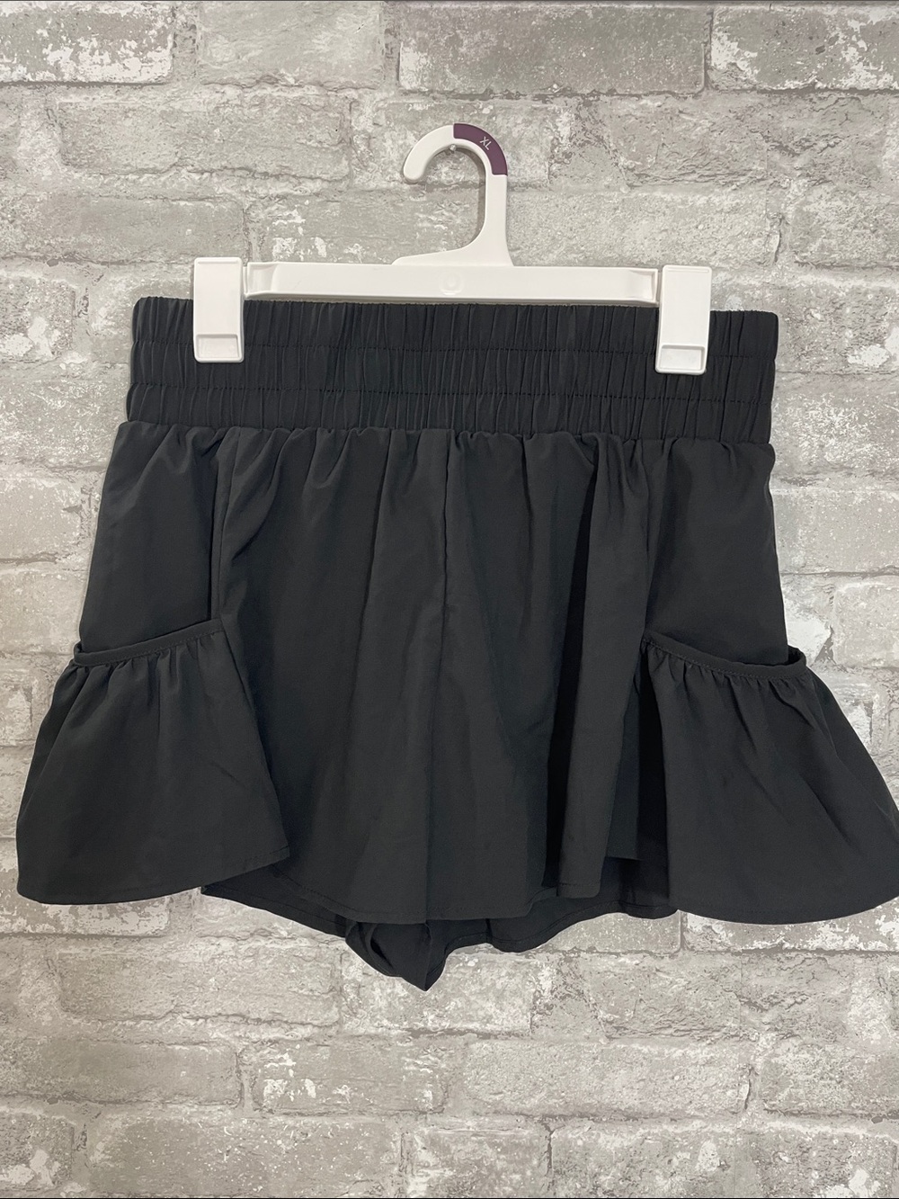 BMJL Black Ruffle Pocket Skort with Smocked Waist